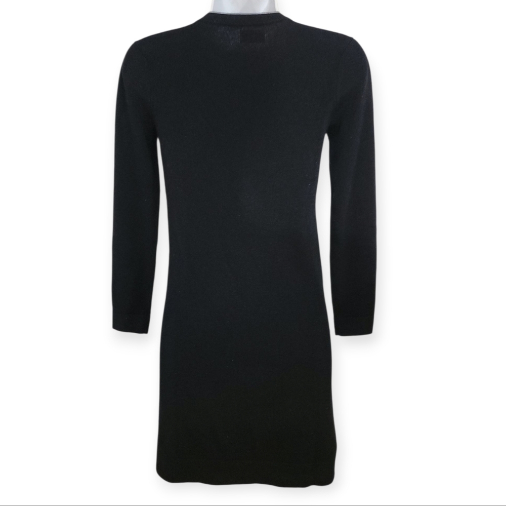 Theory 100% Cashmere Sweater Dress Black Long Sleeve Knit Dress XS - Picture 7 of 9